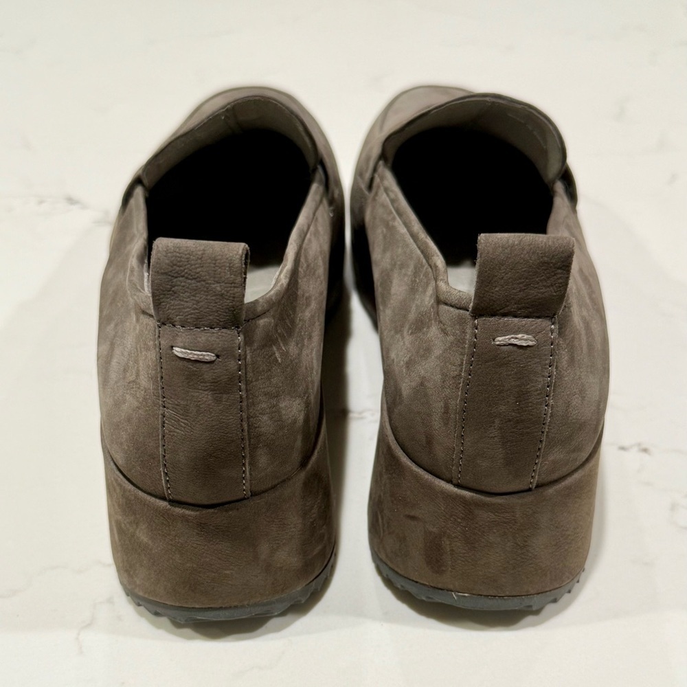 Eileen Fisher Loafers Women's Size 8.5 Gray Nubuck Wedge Platform Shoes - Picture 4 of 9